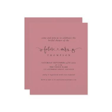 Budget Future Mrs Bridal Shower Dusty Rose Invite