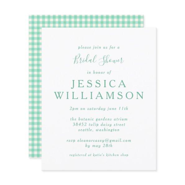 Budget Gingham Plaid in Mint Green