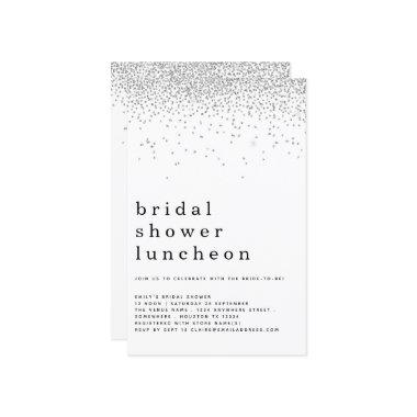 Budget Glitter Silver  Lunch Invite