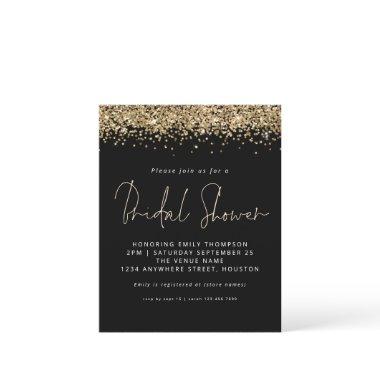 Budget Gold Glitter  Black