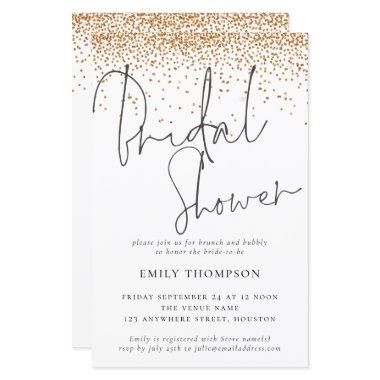 Budget Gold Glitter Bridal Shower Invitations