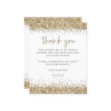 Budget Gold Glitter Script Bridal Shower Thank You