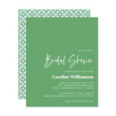 Budget Green Blue Mid Mod Geometric Bridal Shower