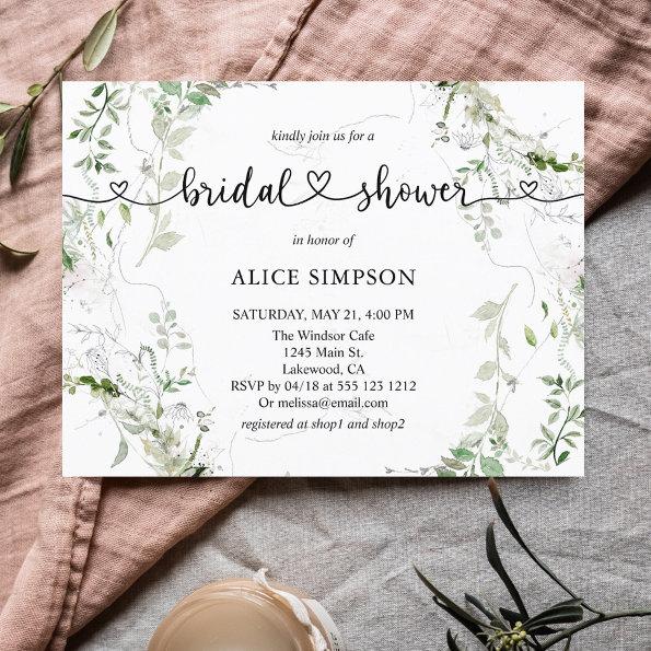 Budget Greenery Botanical Bridal Shower Invitation PostInvitations