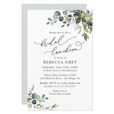 Budget Greenery Bridal Luncheon Shower Invitations