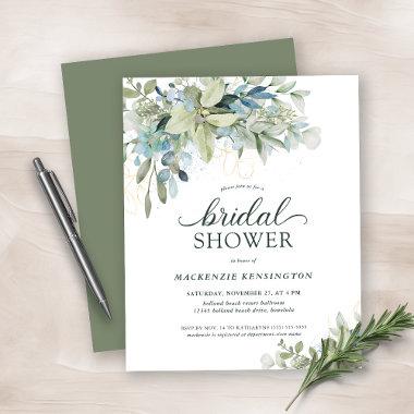 BUDGET Greenery Bridal Shower Invitations