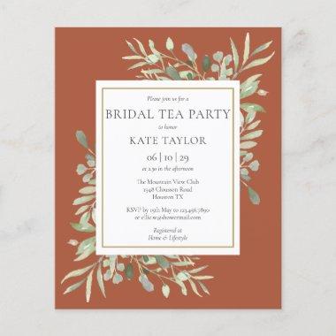 Budget Greenery Terracotta Bridal Tea Party Invite