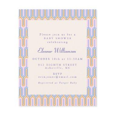 Budget Groovy Cute Periwinkle Baby Shower Invite