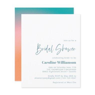 Budget Groovy Gradient Teal Pink Bridal Shower