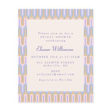 Budget Groovy Periwinkle Bridal Shower Invite