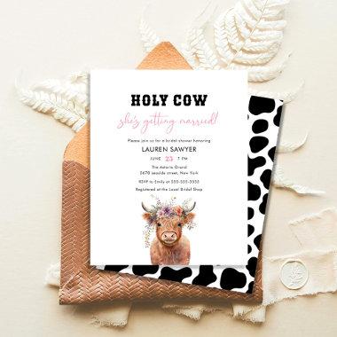Budget Holy Cow Western Cowgirl Bridal Shower Flyer
