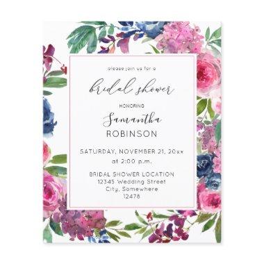 Budget Hot Pink & Navy Blue Floral  2 Flyer