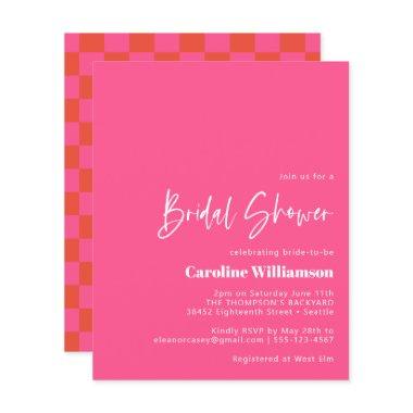 Budget Hot Pink Red Checkerboard