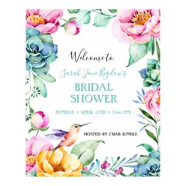 Budget Hummingbird Boho Bridal Shower Poster