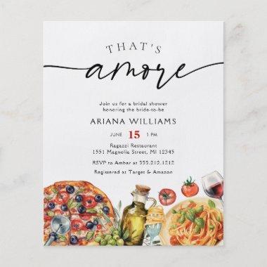 Budget Italian Food That's Amore Bridal Shower Flyer