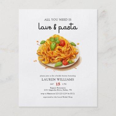 Budget Italian Love & Pasta Bridal Shower Invite Flyer