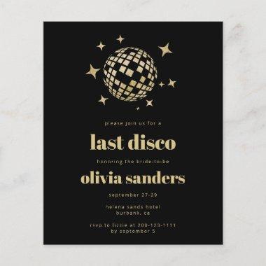 Budget Last Disco Bachelorette Party Invitations