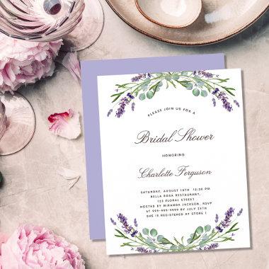 Budget lavender eucalyptus floral bridal shower