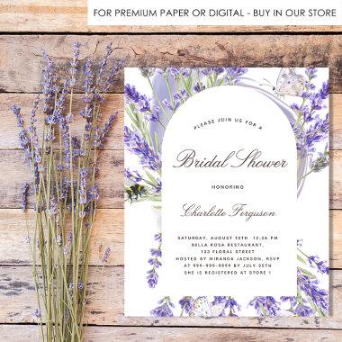 Budget lavender floral bridal shower Invitations
