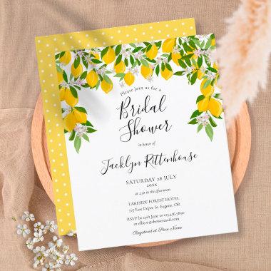 Budget Lemon Blossom Bridal Shower Invitations