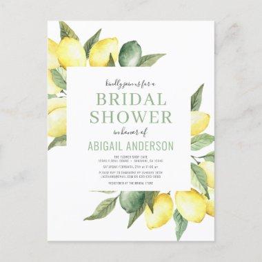 Budget Lemon Floral Bridal Shower Invitation PostInvitations