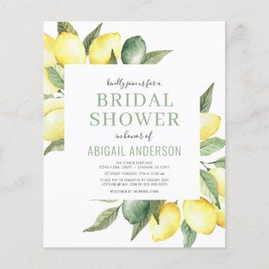 Budget Lemon Floral Bridal Shower PostInvitations