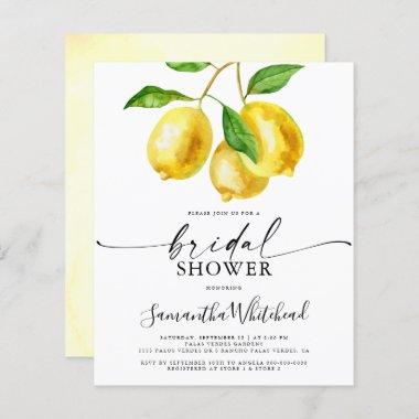 Budget Lemon Fruit Bridal Shower Invitations