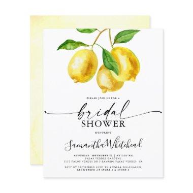 Budget Lemon Fruit Bridal Shower Invitations