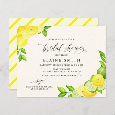 Budget Lemon Lime Citrus Bridal Shower Invitations