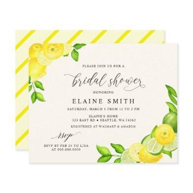 Budget Lemon Lime Citrus Bridal Shower Invitations