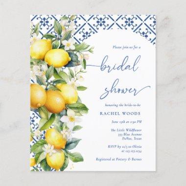 Budget Lemon Mediterranean Bridal Shower Invites
