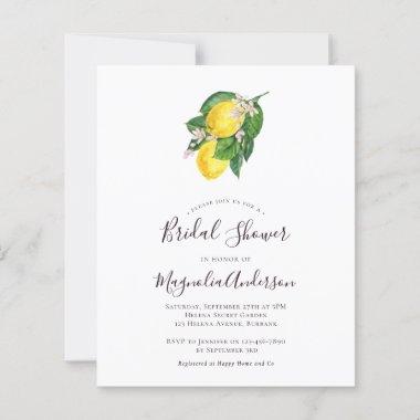 Budget Lemons Bridal Shower Invitations