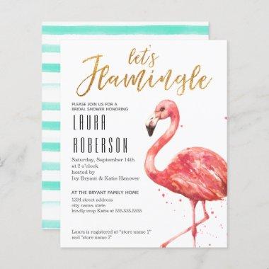 Budget Let's Flamingle Bridal Shower Invitations