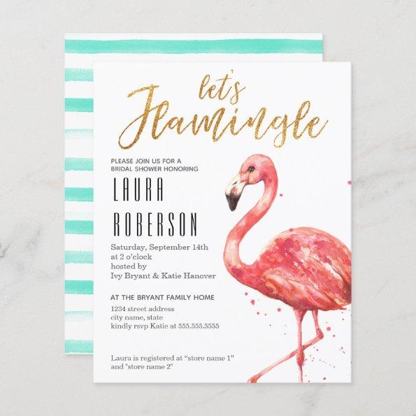 Budget Let's Flamingle Bridal Shower Invitations