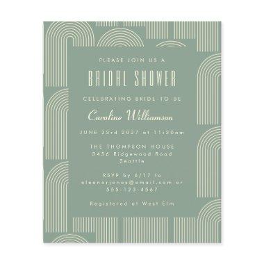 Budget Line Art Sage Green  Invite