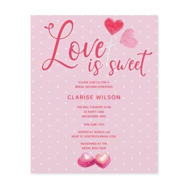 BUDGET Love Is Sweet Pink Bridal Shower Invite