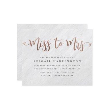 Budget Marble Rose Gold Miss to Mrs Bridal Shower