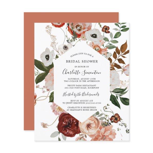 Budget Marsala Pink Bridal Shower Invitations