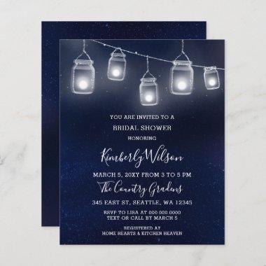 Budget Mason Jars Bridal Shower Invitations