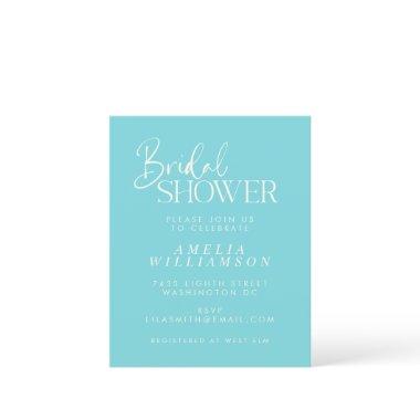 Budget Minimal Aqua Script  Invite