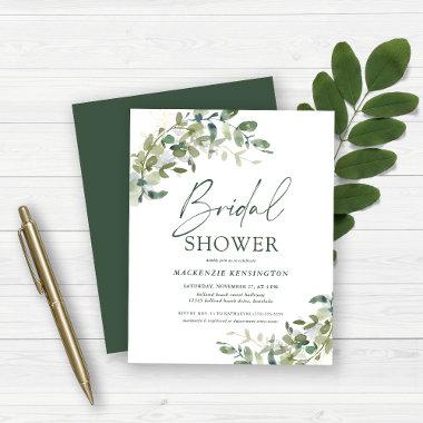 Budget Minimal Eucalyptus Bridal Shower Invite