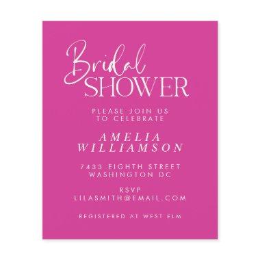 Budget Minimal Fuchsia Script  Invite
