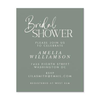 Budget Minimal Sage Script Bridal Shower Invite