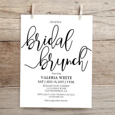 Budget Minimalist Elegant Bridal brunch Invitations