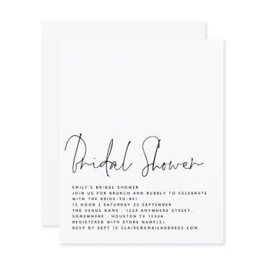 Budget Minimalist Script Bridal Shower Invite