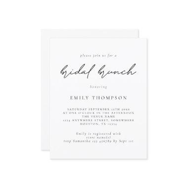 Budget Modern Script Bridal Brunch Shower Invite