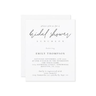 Budget Modern Script Bridal Shower Invitations