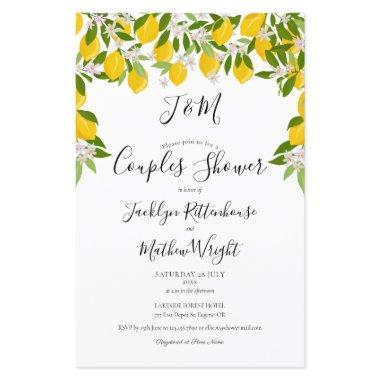 Budget Monogram Lemons Couples Shower Invitations