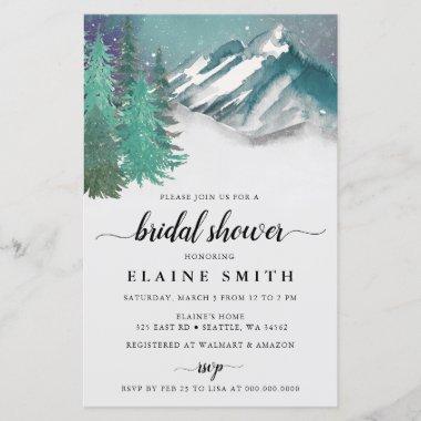 Budget Mountains Pine Bridal Shower Invitations