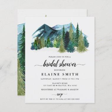 Budget Mountains Pine Bridal Shower Invitations